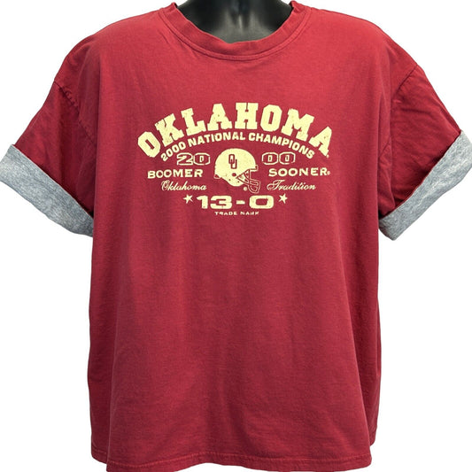 俄克拉荷马大学 Sooners 复古 2000 年代 T 恤 NCAA 全国冠军 2XL