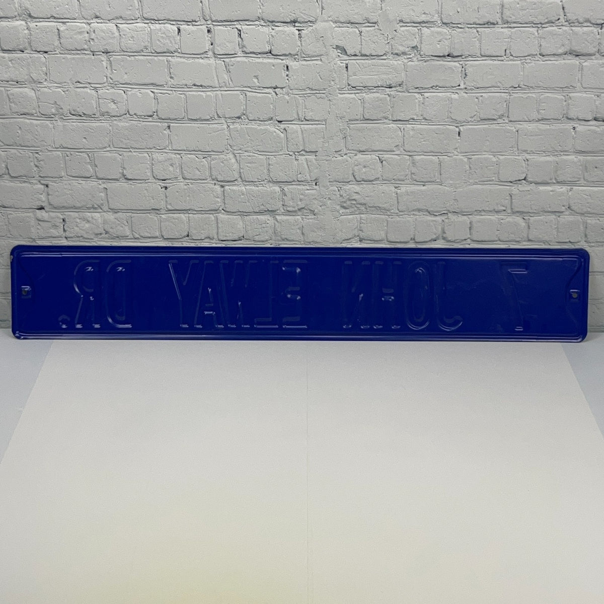 7 John Elway Dr Street Road Sign Blue Heavy Metal Denver Broncos 36 in x 6 in