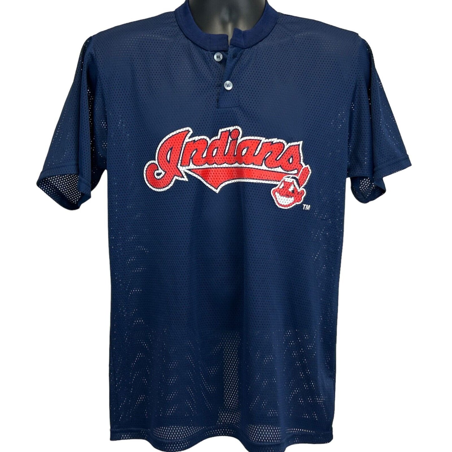 Cleveland Indians Vintage Y2Ks Mesh T Shirt Medium Guardians MLB Baseball A4 Tee