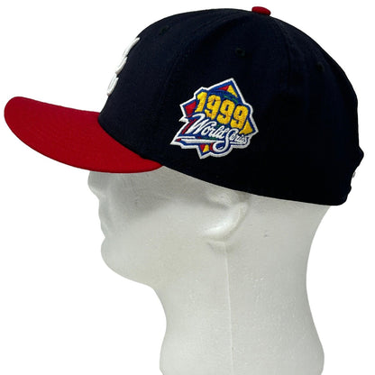 Gorra de béisbol New Era azul vintage de los años 90 de los Atlanta Braves de la Serie Mundial de 1999, 7 1/4