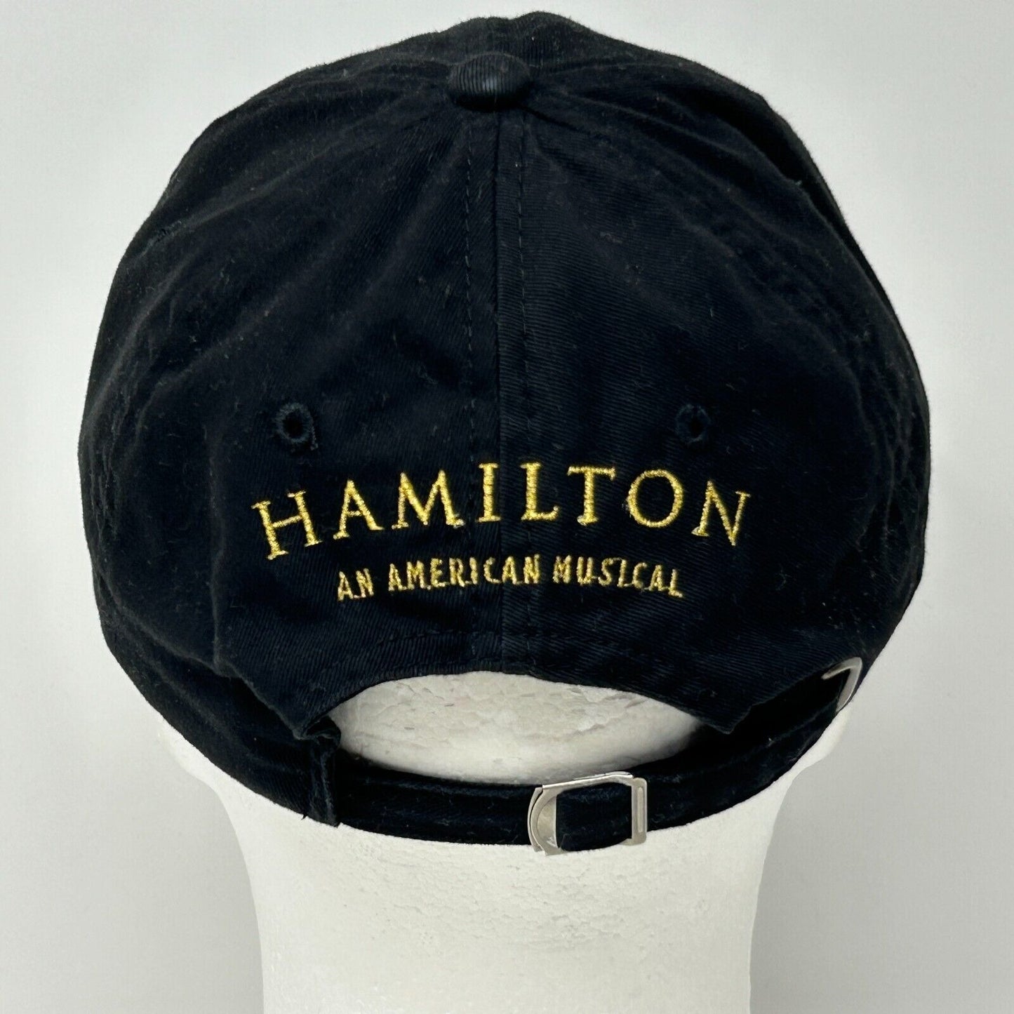 Gorra de béisbol con correa trasera negra de Hamilton, un musical estadounidense