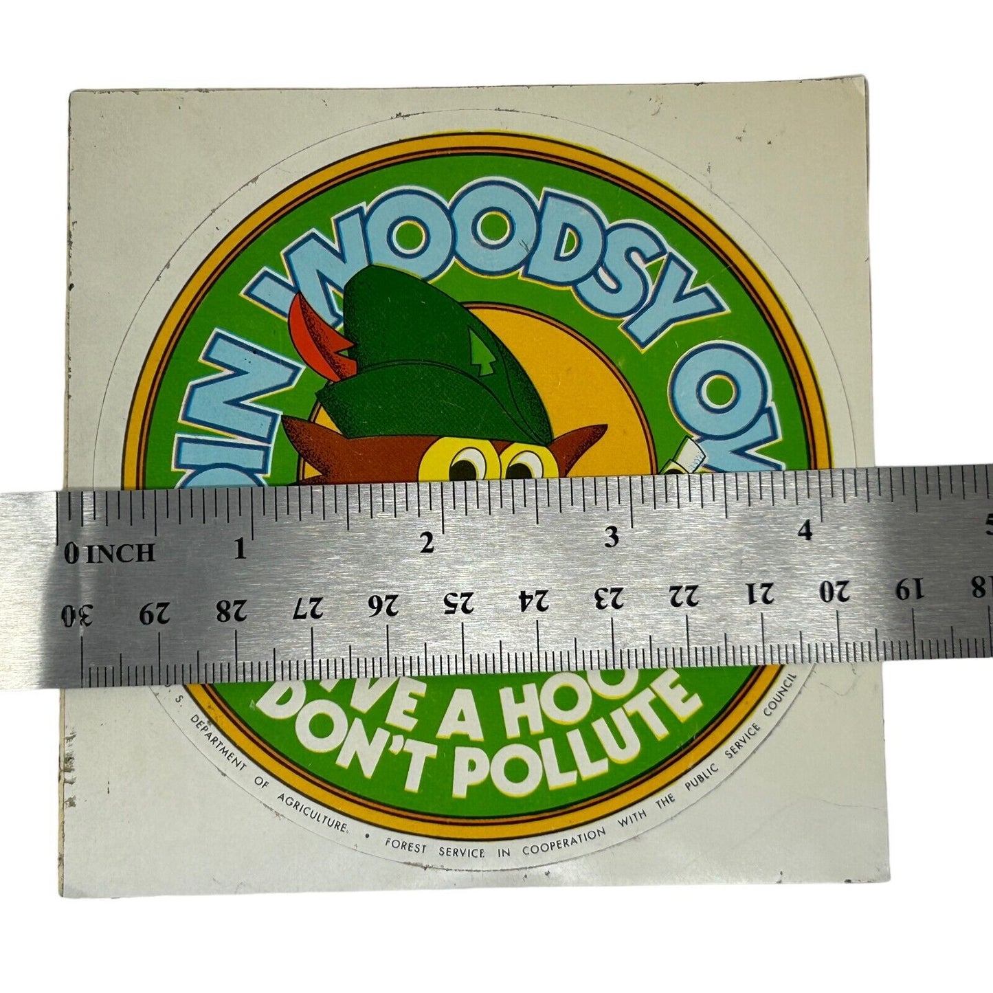 Join Woodsy Owl Vintage 80s Sticker Give a Hoot Don't Pollute Forest Service 4"