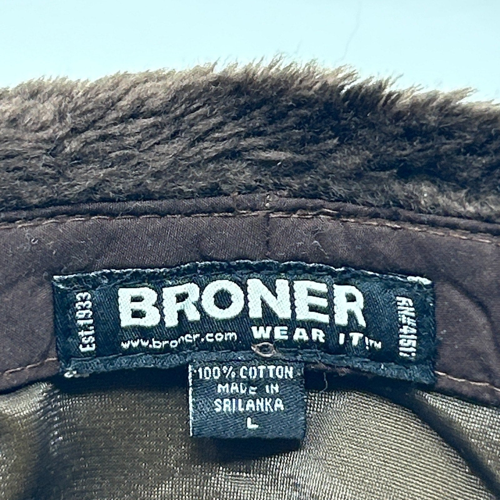 Broner Canvas Trapper Hat Baseball Cap Hunter Hunting Ear Flap Brown L Large - Neon Vintage