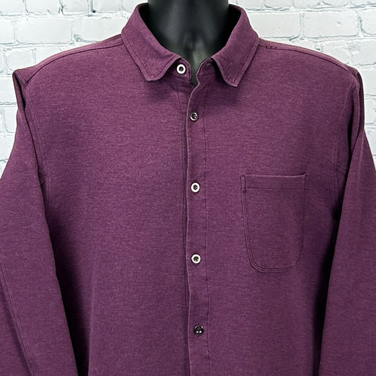 Lululemon Thick Button Front Shirt Pocket Long Sleeve Purple Mens XL X-Large
