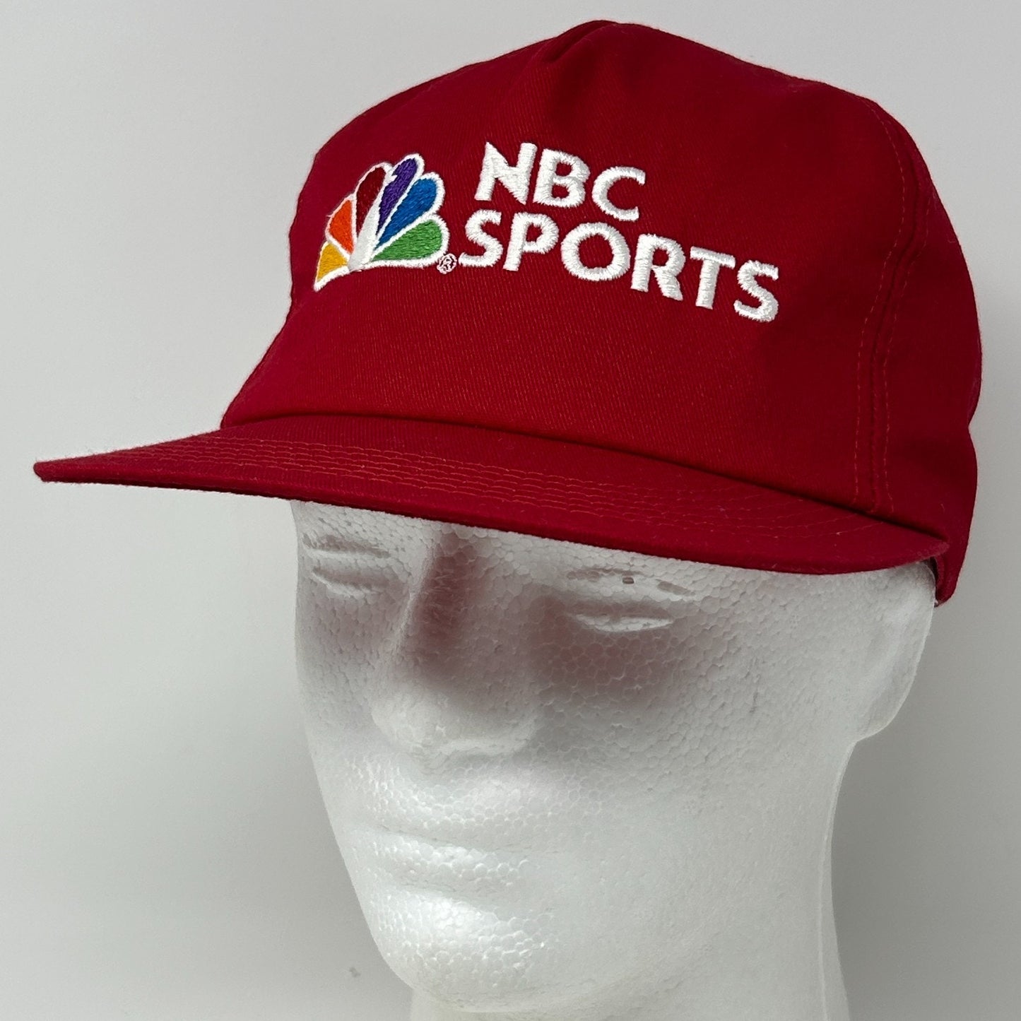Vintage 80s NBC Sports Hat Baseball Cap K-Products Made In USA Snapback Red