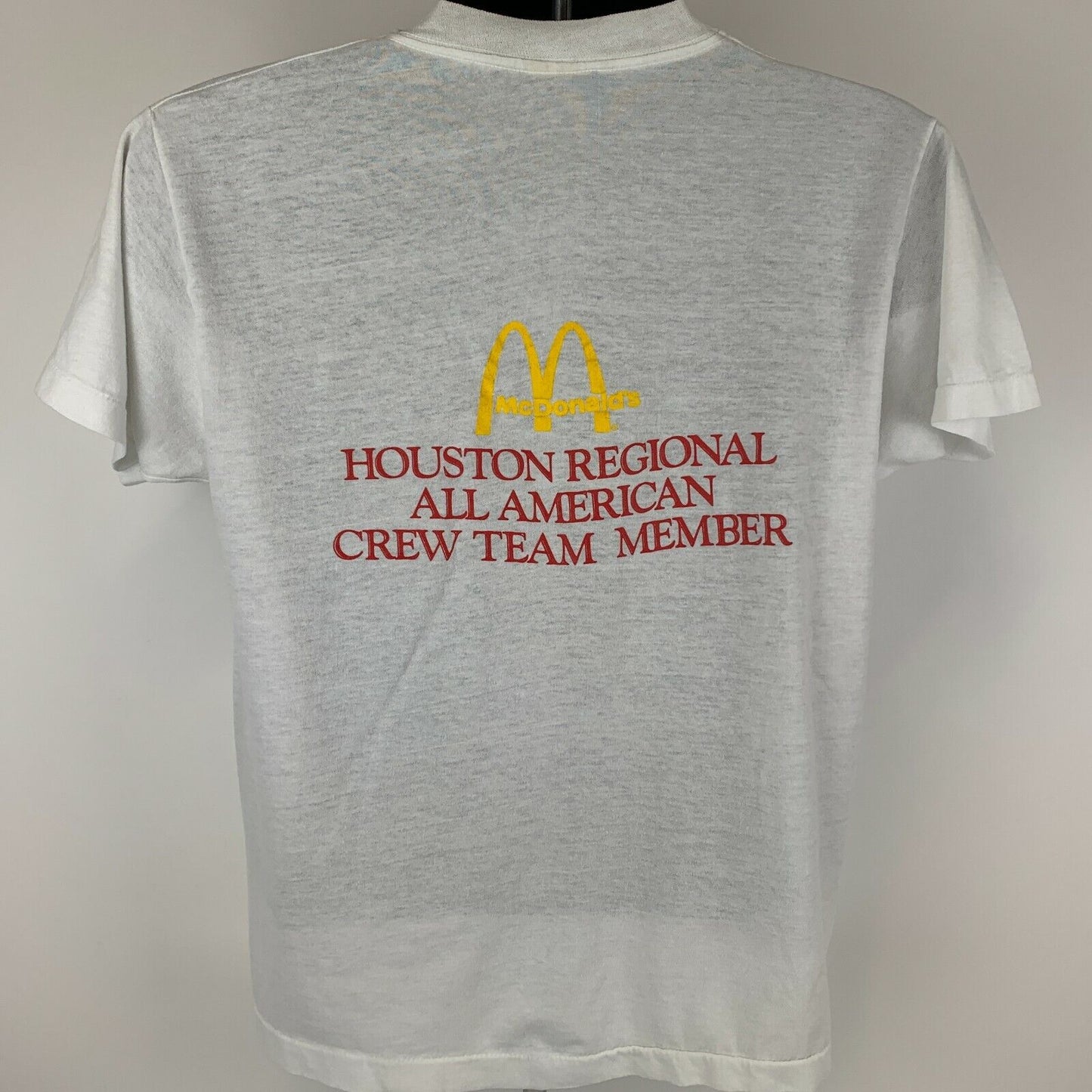 McDonalds All American Team Vintage 80s T Shirt Medium Houston USA Mens White