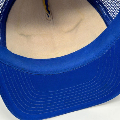 Vintage Chatsworth Baseball Trucker Hat Cap 80s California Snapback Blue Mesh