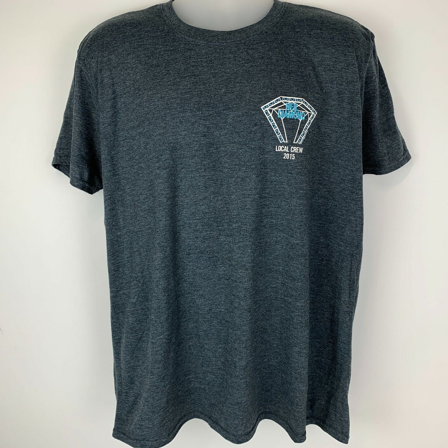 Neil Diamond Local Crew 2015 Tour T Shirt X-Large Rock Concert Roadie Mens Gray