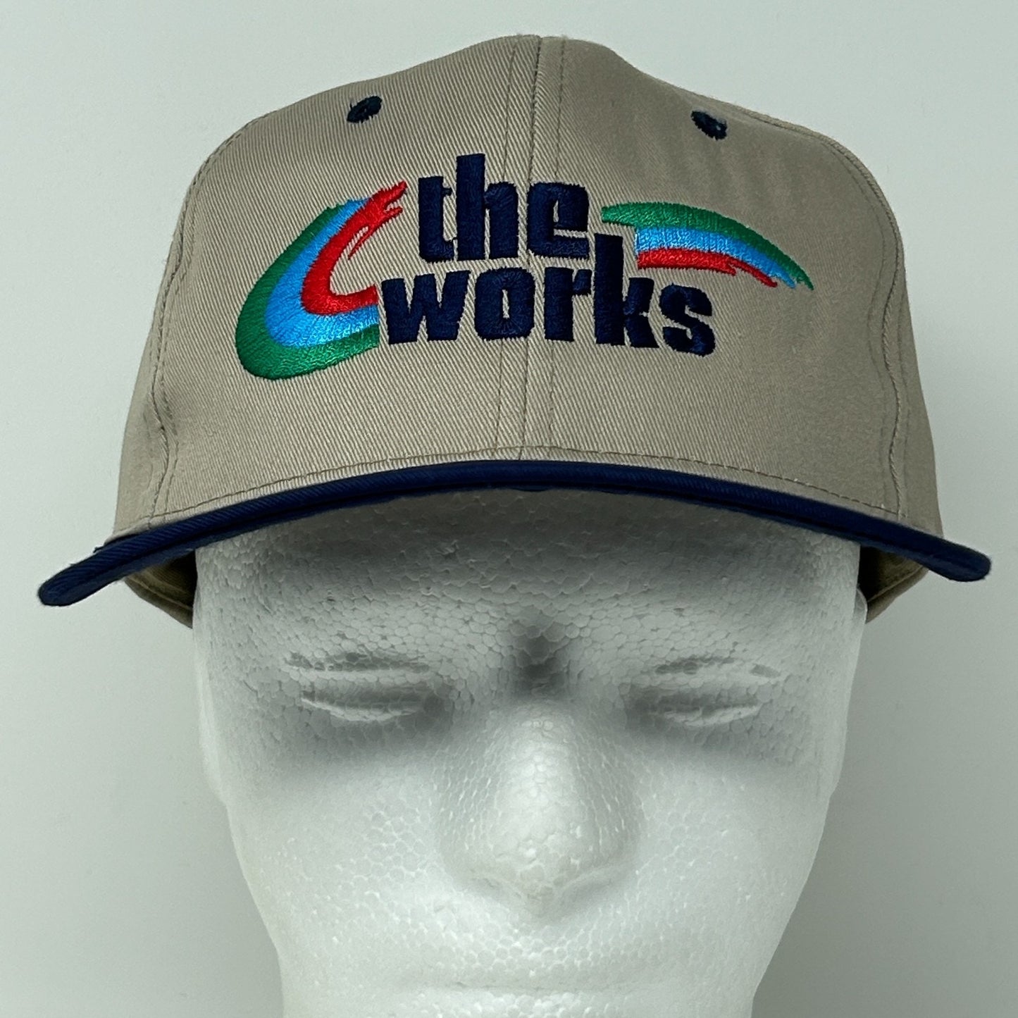 Vintage 90s The Works Hat Baseball Cap The Supreme Cap 6 Panel Snapback Beige