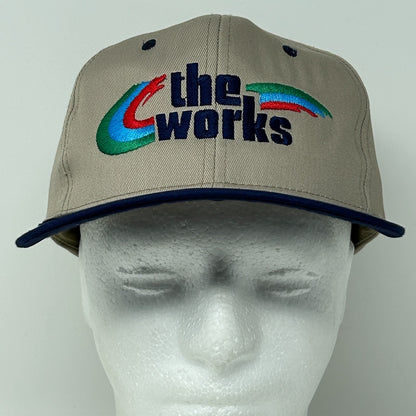 Vintage 90s The Works Hat Baseball Cap The Supreme Cap 6 Panel Snapback Beige
