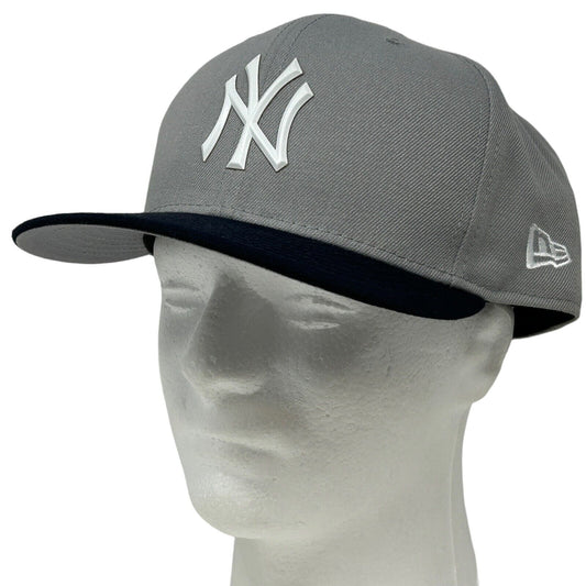New York NY Yankees Hat Gray New Era 59Fifty MLB Baseball Cap Fitted Size 7 3/4