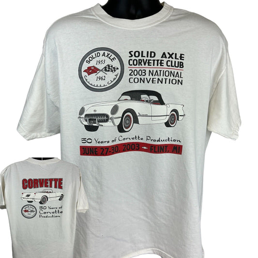 SACC Solid Axle Corvette Club Vintage Y2Ks T Shirt X-Large C1 1953 Mens White