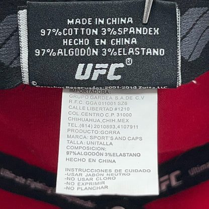 UFC Hat Baseball Cap MMA Mixed Martial Arts Official Product Red Flex Fitted S-M