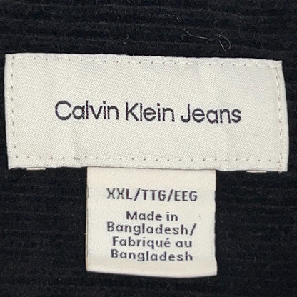 Calvin Klein Jeans Corduroy Shirt Black Button Up Long Sleeve Mens XXL 2XL