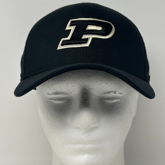 Purdue University Boilermakers Hat Baseball Cap Nike Black Flex Fitted M-L - Neon Vintage