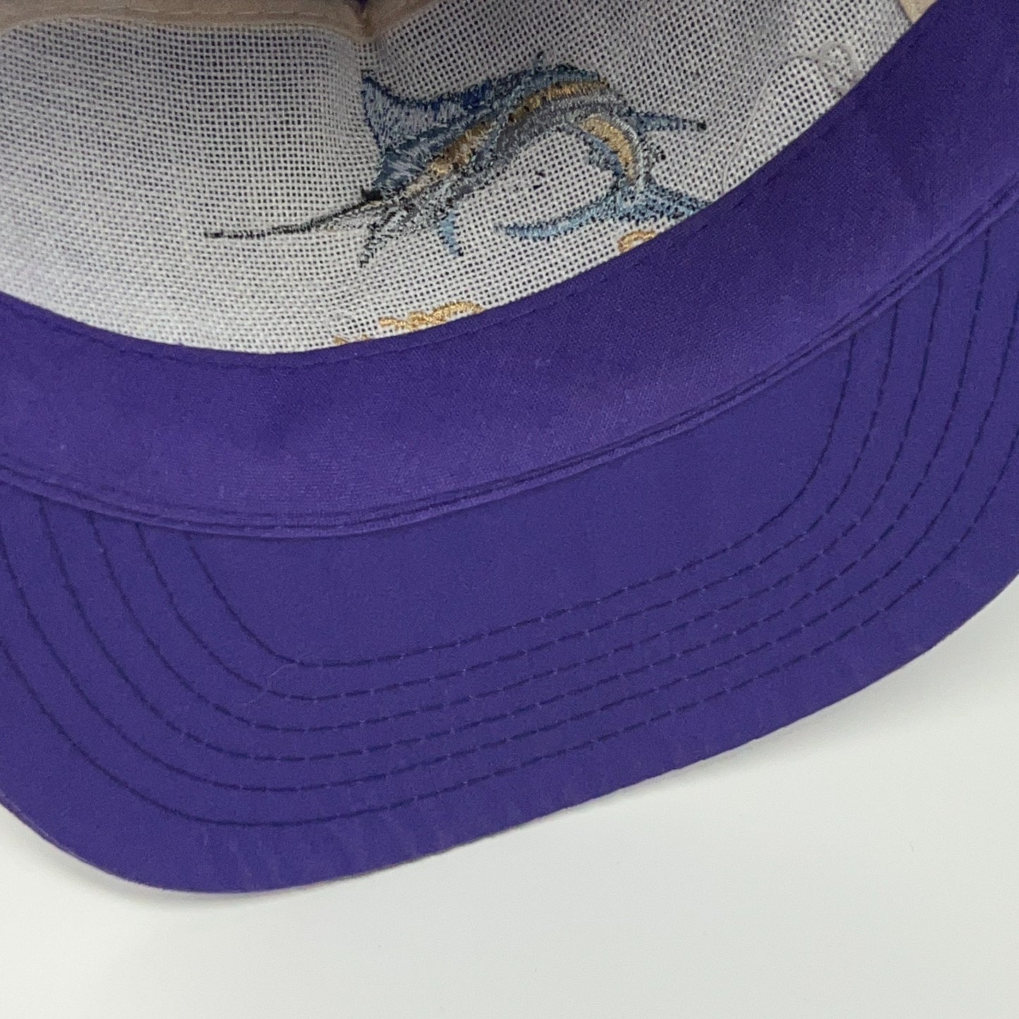 Vintage 90s Cape Hatteras Swordfish Hat Baseball Cap Fishing Snapback Purple