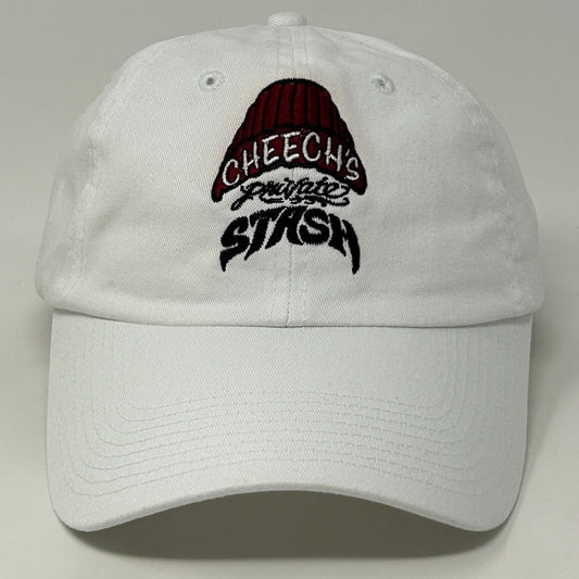 Cheechs Private Stash Dad Hat Baseball Cap Cannabis Marijuana Strapback White