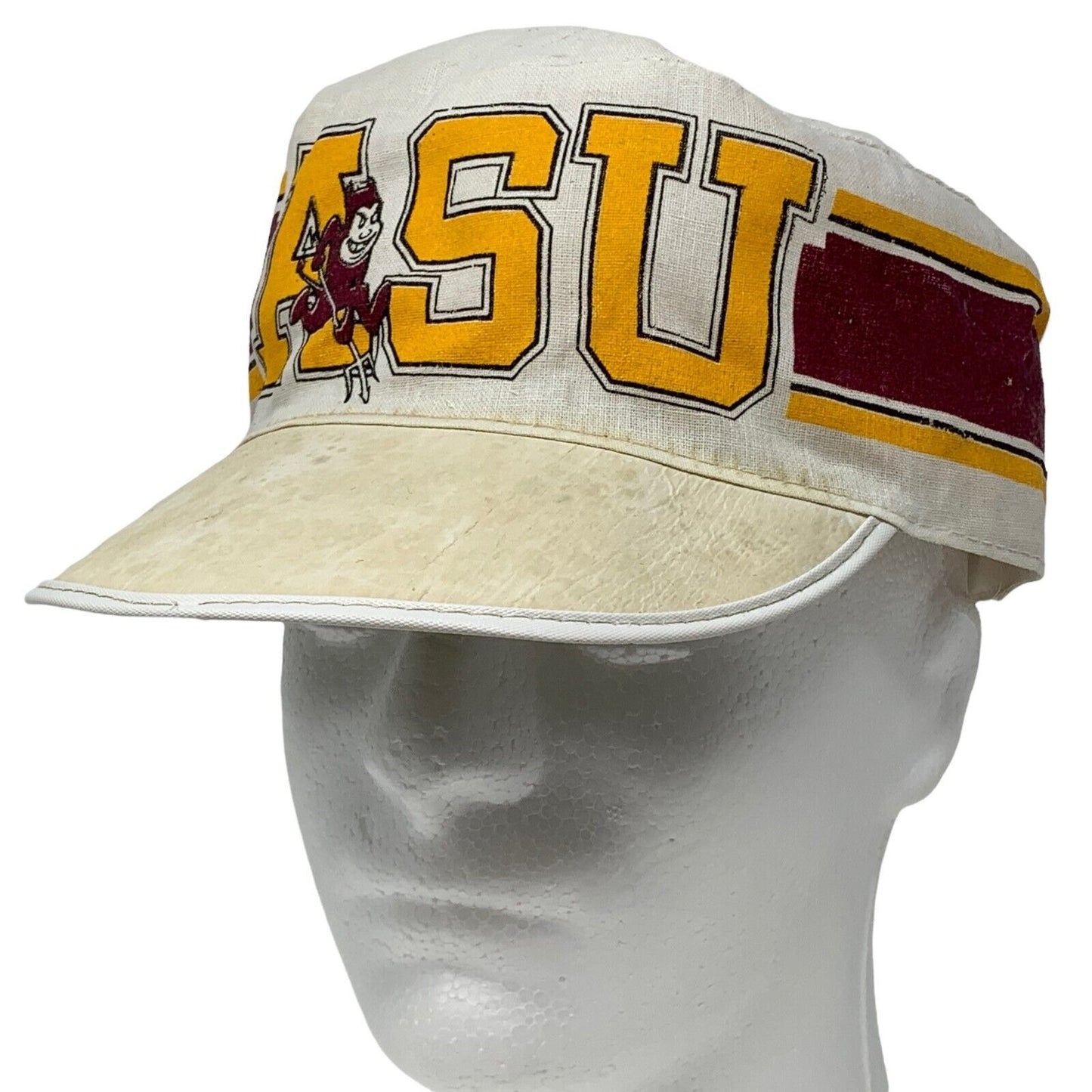 Gorra de béisbol vintage de pintor de los ASU Sun Devils, color blanco de la Universidad de Arizona, 7 3/8