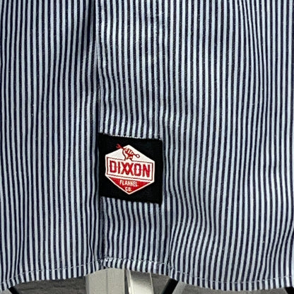 Dixxon Workforce Hickory Striped Button Front Shirt 2XL XXL Gray Short Sleeve