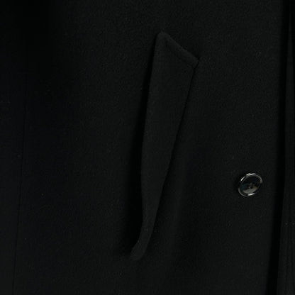 Vintage 90s Kasper Cashmere Blend Double Breasted Overcoat Black 42S 42 Short