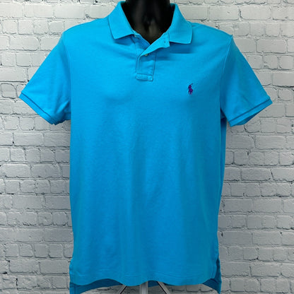 Polo Ralph Lauren Shirt Small Purple Pony Logo Short Sleeve Light Blue L Large - Neon Vintage