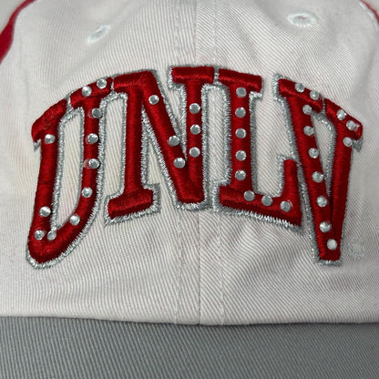 UNLV Runnin Rebels Womens Dad Hat Baseball Cap Las Vegas Rhinestones 6 Panel Red