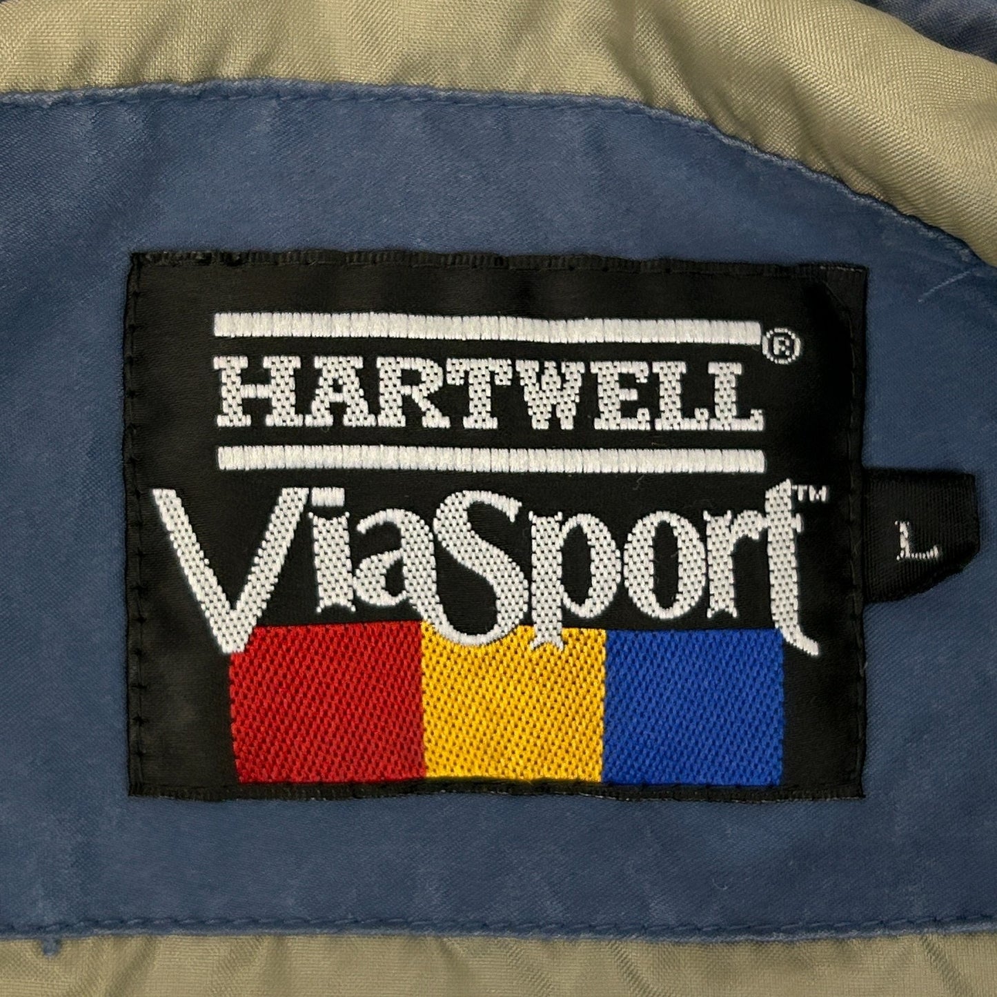 Vintage 90s Westvaco Jacket Evadale Texas Hartwell Via Sport Blue Mens L Large