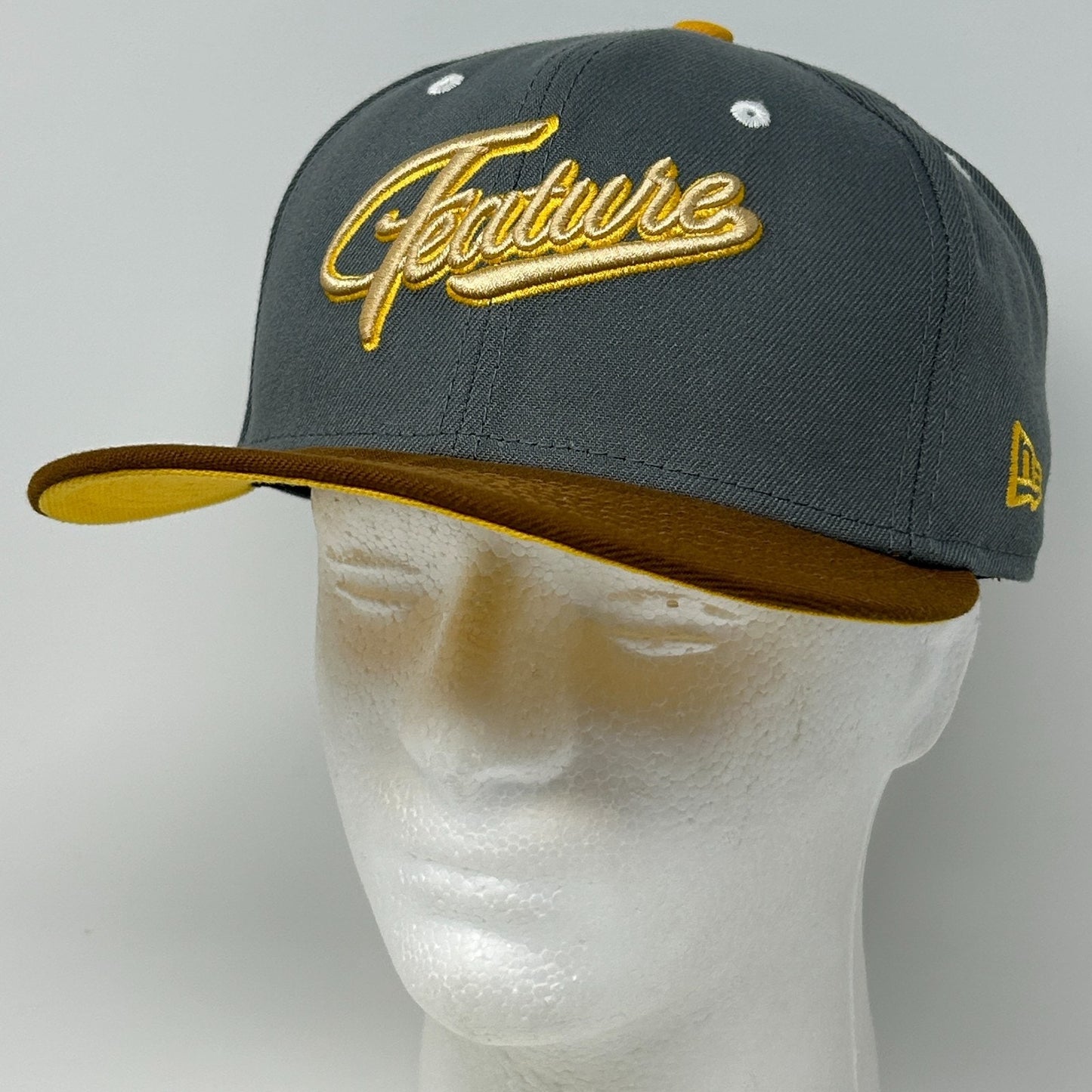 Feature Hat Baseball Cap Spellout New Era 59Fifty Streetwear Gray Fitted 7 3/8