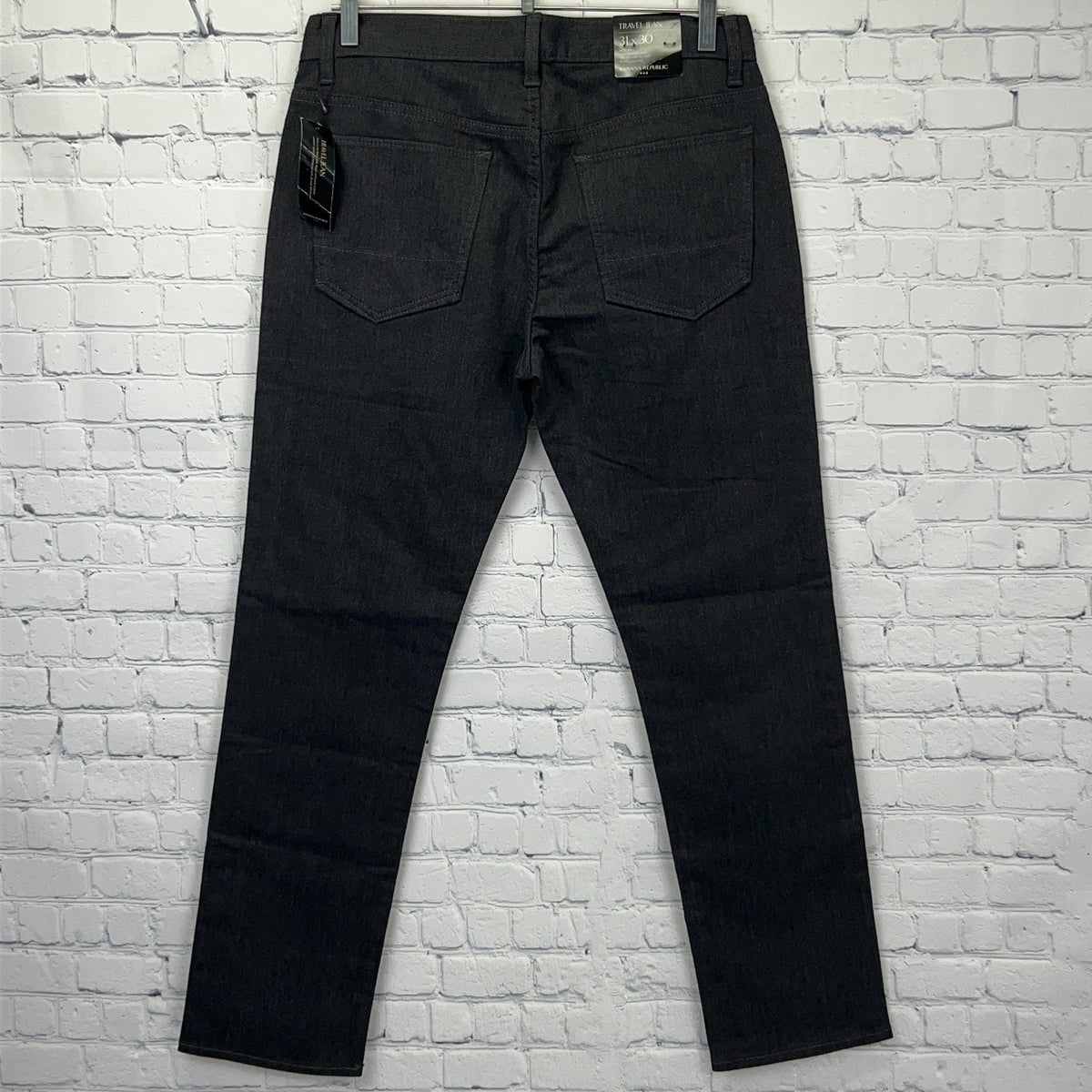 Banana Republic Travel Jeans Mens 31x30 Slim Fit Charcoal Gray Stretch NWT