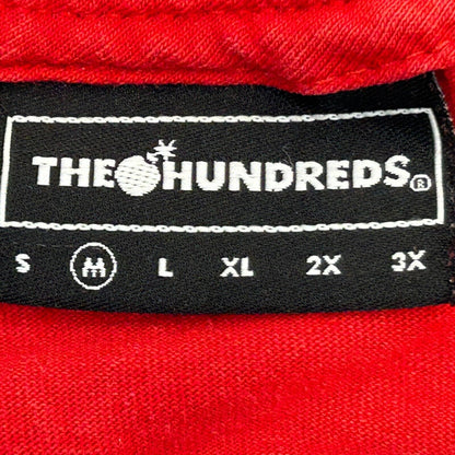 Camiseta de The Hundreds, talla mediana, estilo urbano, con gráfico Spellout Bomb para hombre, color rojo