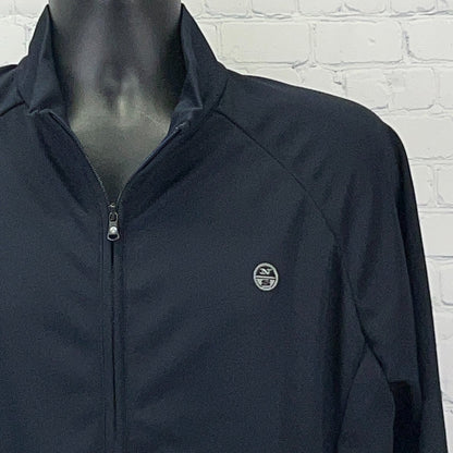 North Sails Racetech 3DL Full Zip Sailing Track Jacket Mens L Large Navy Blue