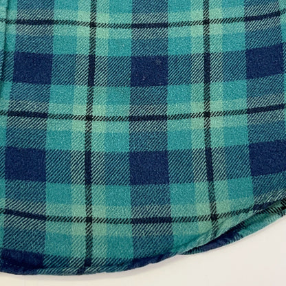 RVCA That'll Work Flannel Button Front Shirt M Medium Green Plaid Pockets Cotton