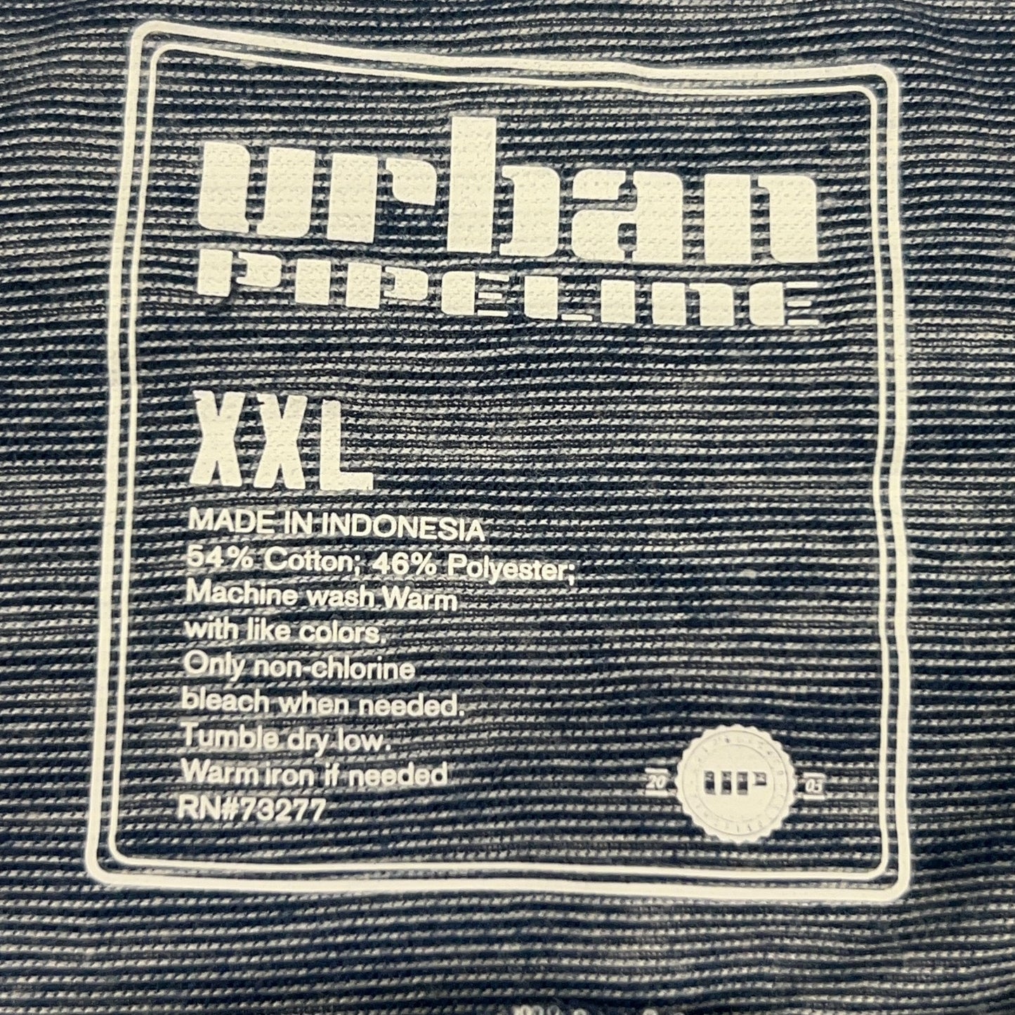Urban Pipeline Henley T Shirt Mens XL X-Large Blue Space Dye Stripes Long Sleeve