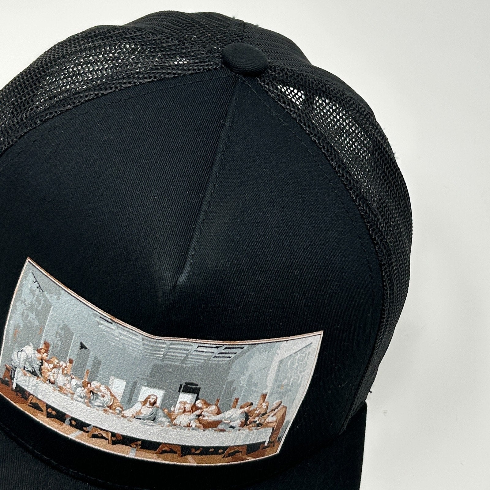 The Last Supper Leonardo da Vinci Trucker Hat Baseball Cap Jesus Snapback Black - Neon Vintage