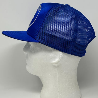 Vintage 80s Frehner North Las Vegas Trucker Hat Baseball Cap Mesh Snapback Blue - Neon Vintage