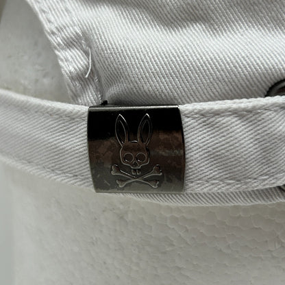 Psycho Bunny Dad Hat Baseball Cap Unstructured 6 Panel Strapback White