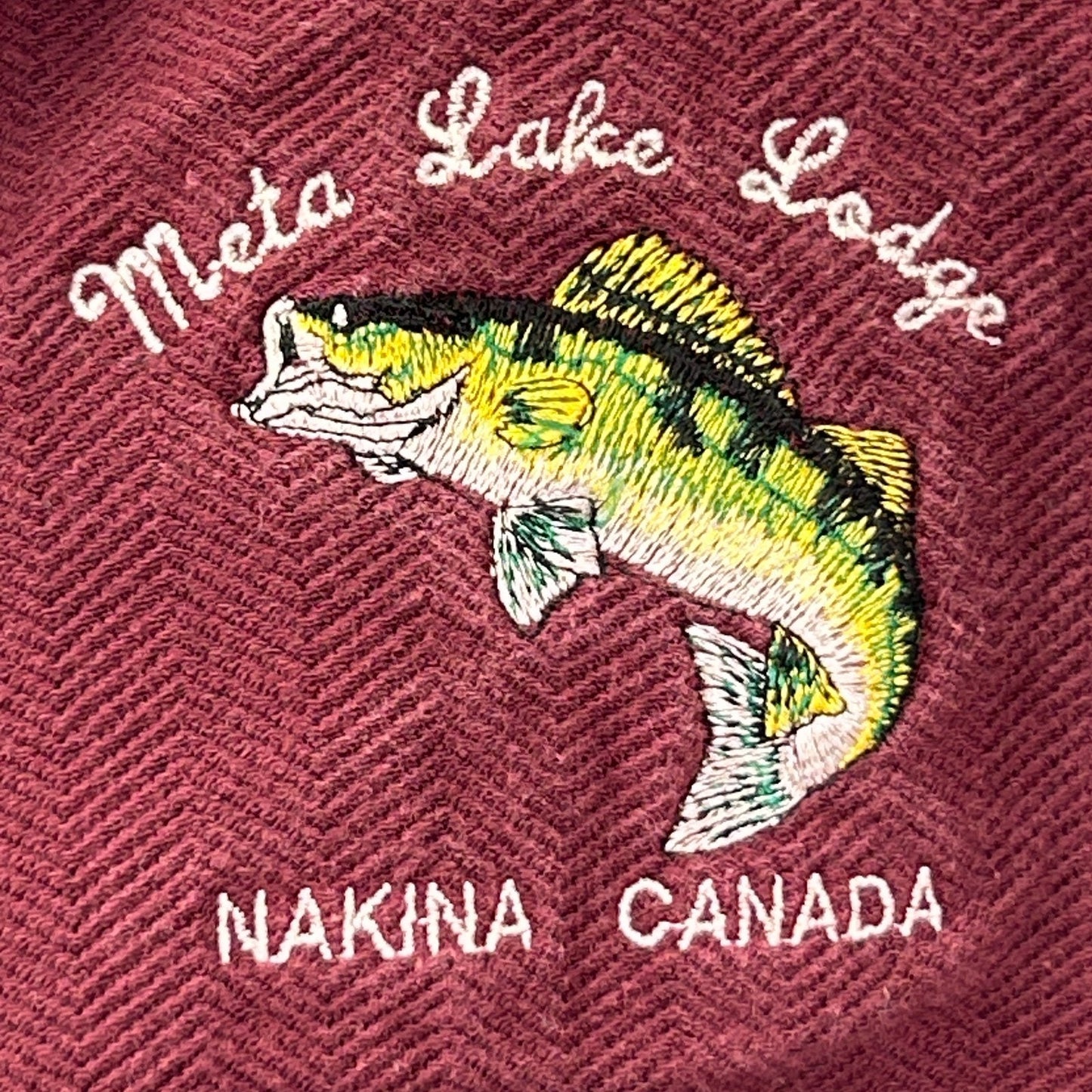 Vintage 90s Meta Lake Lodge Polo Shirt Nakina Ontario Canada Red Mens XL X-Large