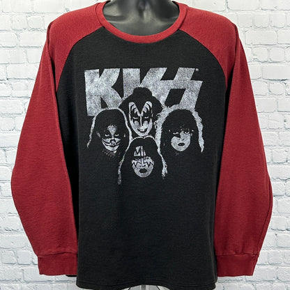 Kiss Thermal T Shirt Rock Band 2017 Black Long Sleeve Mens 2XL XXL