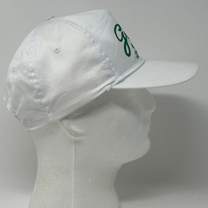 Vintage 90s Greens Supper Club Green Valley Hat Baseball Cap Golf Snapback White