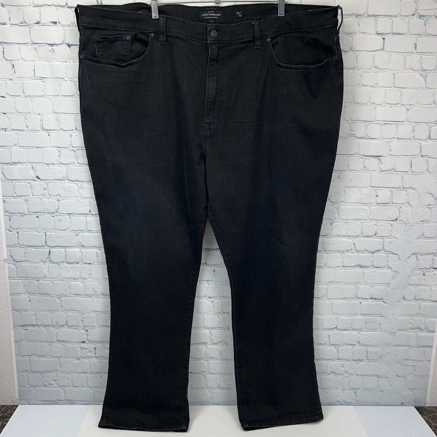 Lucky Brand Denim Jeans Athletic Fit Big and Tall Stretch Black Mens 52x31