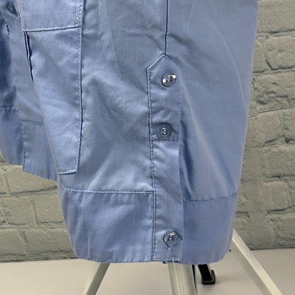 Guayabera Button Front Shirt Blue Wedding Barber Mexican Cuban Renato S Small - Neon Vintage