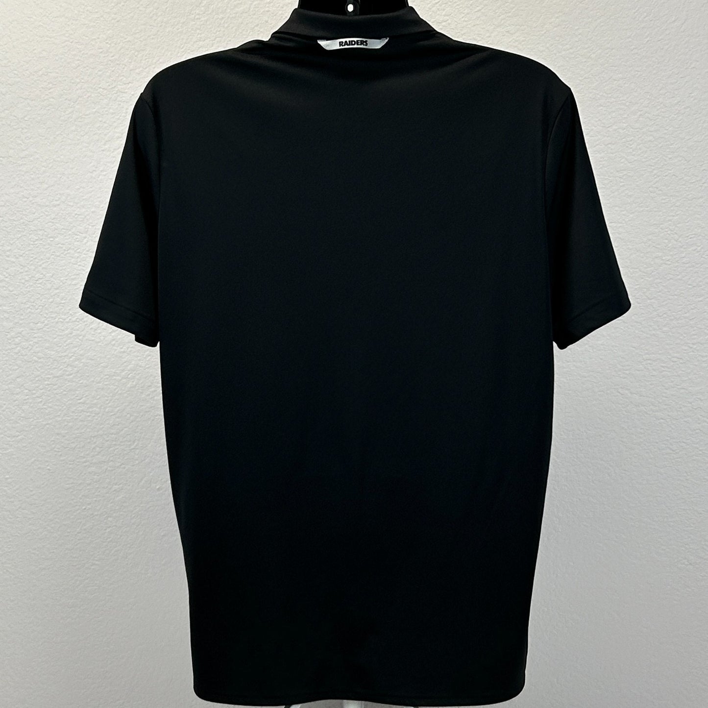 Las Vegas Raiders Polo Shirt Black Striped NFL On Field SS Nike Dri Fit L Large