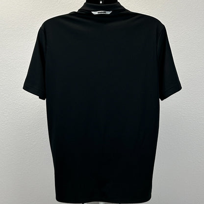 Las Vegas Raiders Polo Shirt Black Striped NFL On Field SS Nike Dri Fit L Large