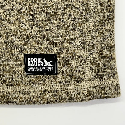 Eddie Bauer Quarter 1/4 Zip XL X‑Large Beige Brown Speckled Polyester Sweater
