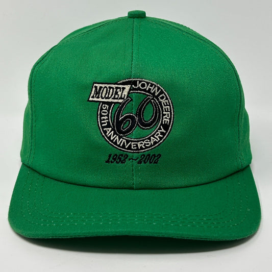 Vintage John Deere Model 60 Hat Baseball Cap Green Farm Tractor 50th Snapback