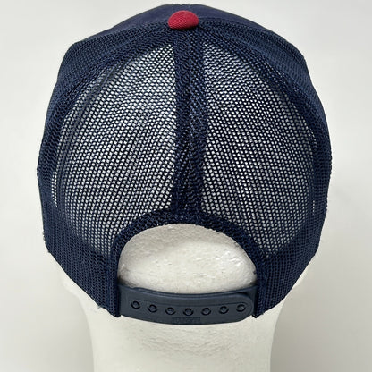 Vintage 90s Cool Great Awesome Dad Trucker Hat Cap Blue Father Mesh Snapback