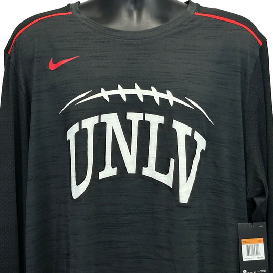 UNLV Rebels Football Nike Breathe T Shirt 2XL Long Sleeve Dri Fit Tee Mens Gray