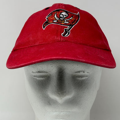 Vintage 90s Tampa Bay Buccaneers Hat Cap Red Bleach Spotted Tie Dye Strapback