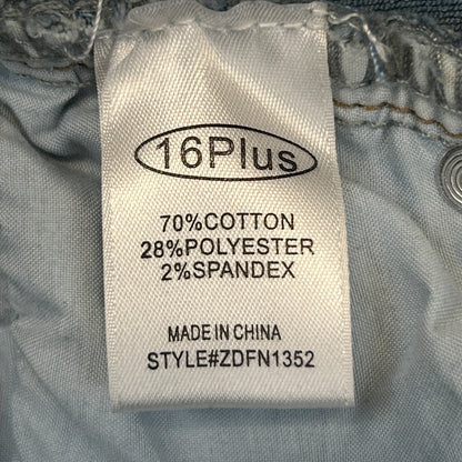 Fashion Nova Kalinda Extreme Wide Leg Jeans Stretch Denim Blue Womens 16 Plus - Neon Vintage