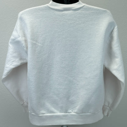 Vintage 90s Christmas Is Love Sweatshirt Laura Trayser USA White Unisex M Medium